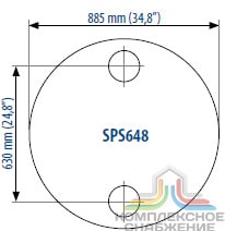 Габаритный чертёж теплообменника Sondex SPS648